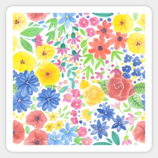 Floral watercolor pattern white Sticker